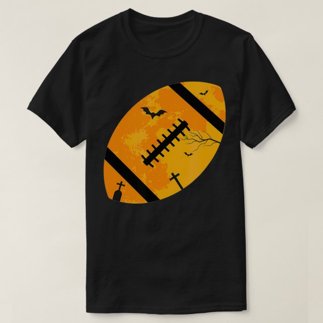 American Football Halloween Costume Gift Moon Bats T-Shirt (Design vorne)