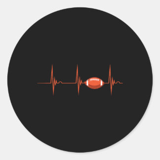 American Football Heartbeat Ecg Pullball Sport Runder Aufkleber