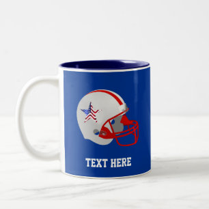 American-Football-Helm auf Blau Zweifarbige Tasse