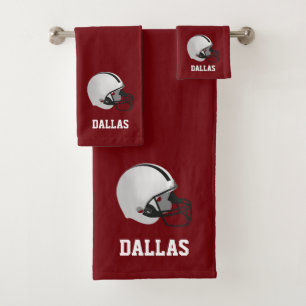 American Football Helm & Text auf Maroon Badhandtuch Set