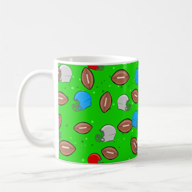 American Football - Helmet & Ball Seamless Pattern Kaffeetasse (Links)