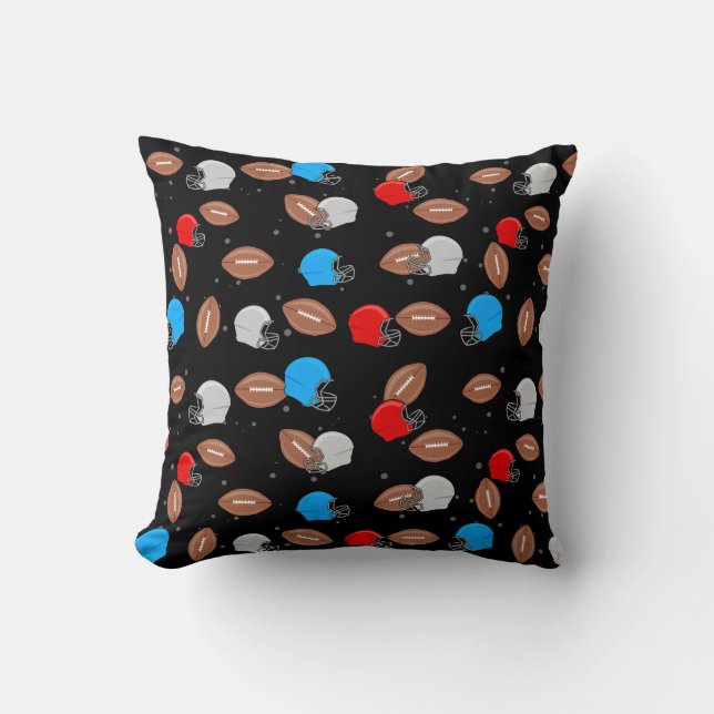 American Football - Helmet & Ball Seamless Pattern Kissen (Vorderseite)