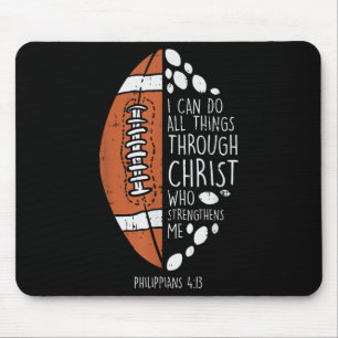 American Football Ich kann Dinge Bibel Gott Jesus Mousepad