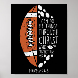 American Football Ich kann Dinge tun Bibel Gott Je Poster