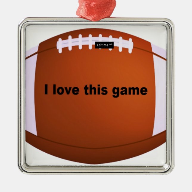 American Football: Ich Liebe dieses Spiel Silbernes Ornament (Vorne)
