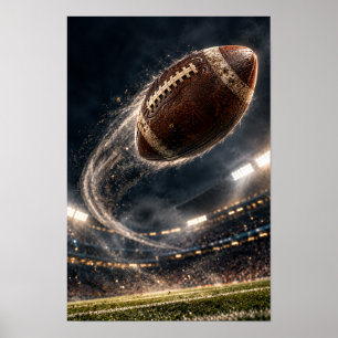 American Football in Flight – Kinematische Stadion Poster