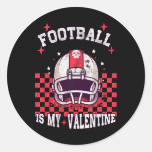 American Football ist mein Valentinstag Jungen Män Runder Aufkleber