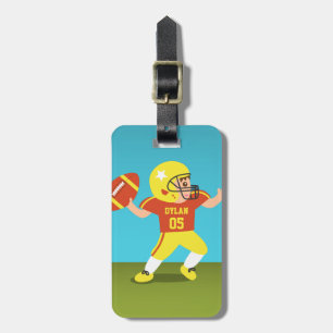 American Football Junge Kinder Personalisiert Gepäckanhänger