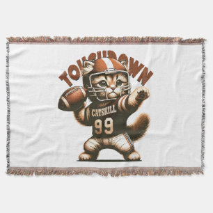 American Football Katze - Touchdown Purrfection Decke