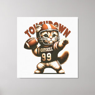 American Football Katze - Touchdown Purrfection Leinwanddruck