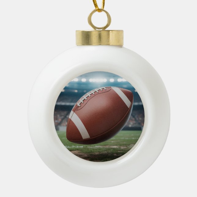 American Football Keramik Kugel-Ornament (Vorderseite)