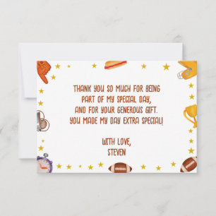 American Football Kindergeburtstag Dankeskarte