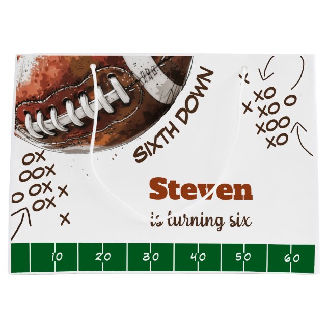 American Football Kindergeburtstag Große Geschenktüte (Vorderseite)