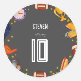 American Football Kindergeburtstag Runder Aufkleber