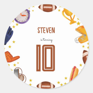 American Football Kindergeburtstag Runder Aufkleber