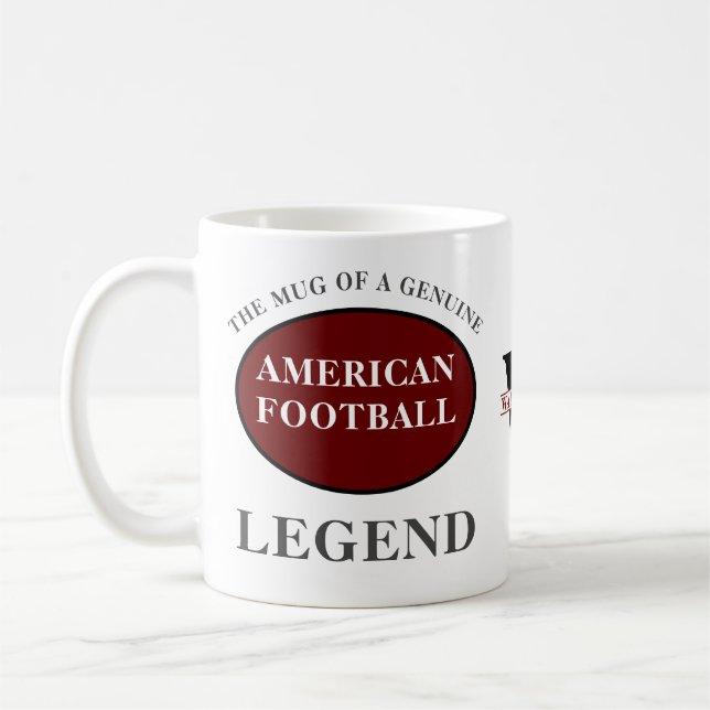 American Football Legende Monogram Add Your Name Kaffeetasse (Links)