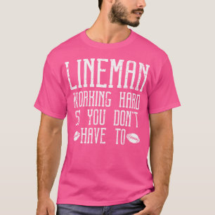 American Football Lineman arbeitet hart Funny Spor T-Shirt