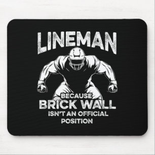 American Football Lineman Brick Wall Zitat M Mousepad