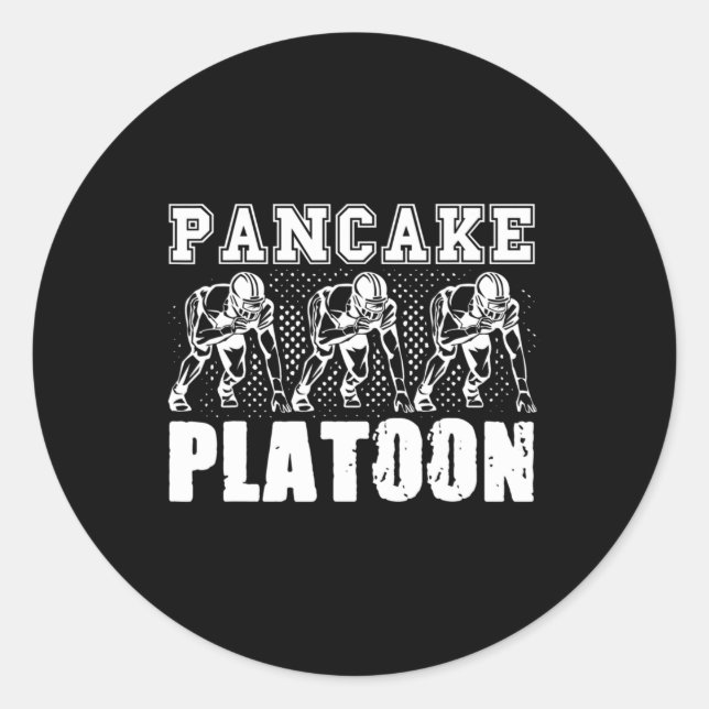 American Football Lineman Pancake Platoon Player S Runder Aufkleber (Vorderseite)