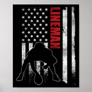 American Football Lineman Poster