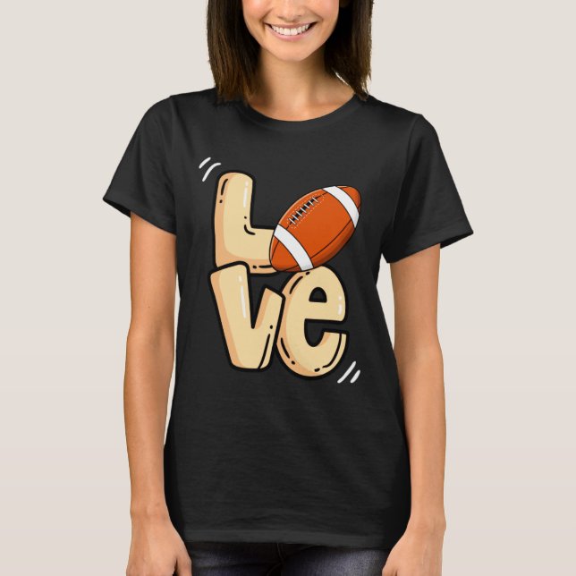 American Football Love Valentines Rugby Srts Pl _1 T-Shirt (Vorderseite)