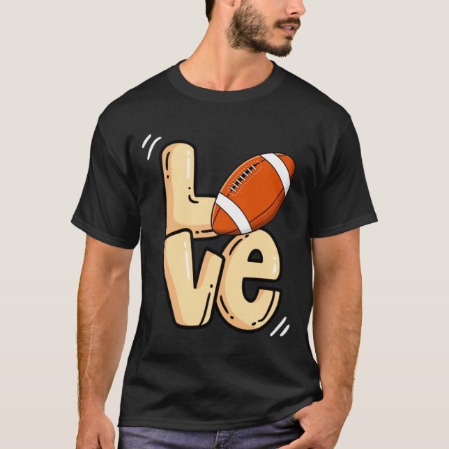 American Football Love Valentines Rugby Srts Pl _1 T-Shirt (Vorderseite)