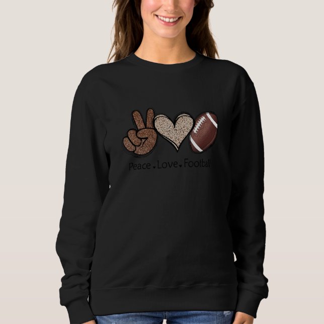 American Football Lover Fan Peace Sign Love Sweatshirt (Vorderseite)