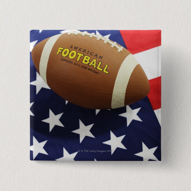 American Football mit US-Flagge Button (Vorderseite)