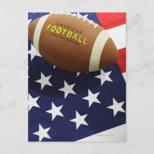 American Football mit US-Flagge Postkarte