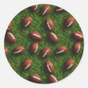 American Football Nahtloses Sportmuster Runder Aufkleber