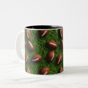 American Football Nahtloses Sportmuster Zweifarbige Tasse