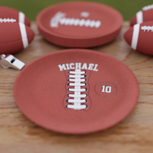 American Football Name Birthday Party Paper Plate Pappteller