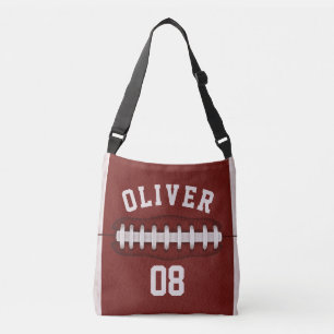 American Football Name Number Retro Tragetaschen Mit Langen Trägern