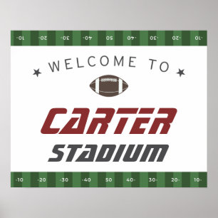 American Football Navy Red Geburtstag Begrüßungsze Poster