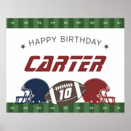 American Football Navy Red Happy Geburtstag jedes  Poster