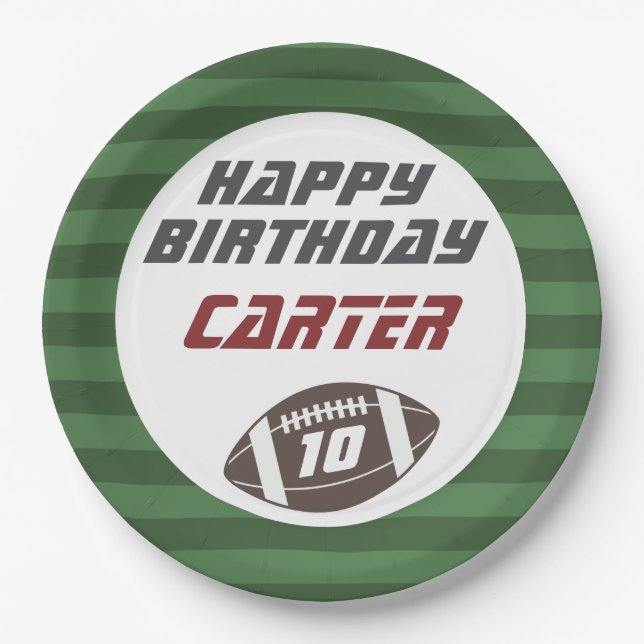 American Football Navy Rot, Jegliches Alter Geburt Pappteller (Vorderseite)