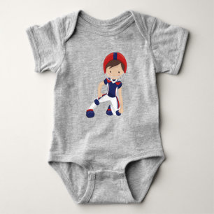 American Football, Niedlich Boy, Brown Hair, Rugby Baby Strampler