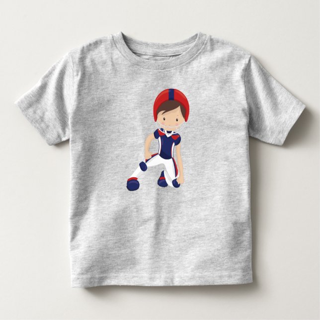 American Football, Niedlich Boy, Brown Hair, Rugby Kleinkind T-shirt (Vorderseite)