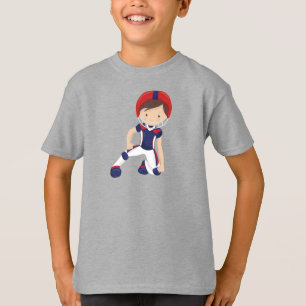 American Football, Niedlich Boy, Brown Hair, Rugby T-Shirt