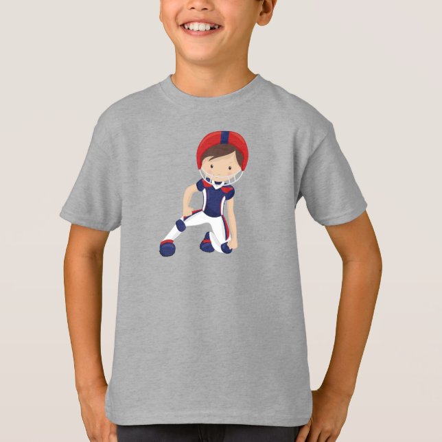 American Football, Niedlich Boy, Brown Hair, Rugby T-Shirt (Vorderseite)