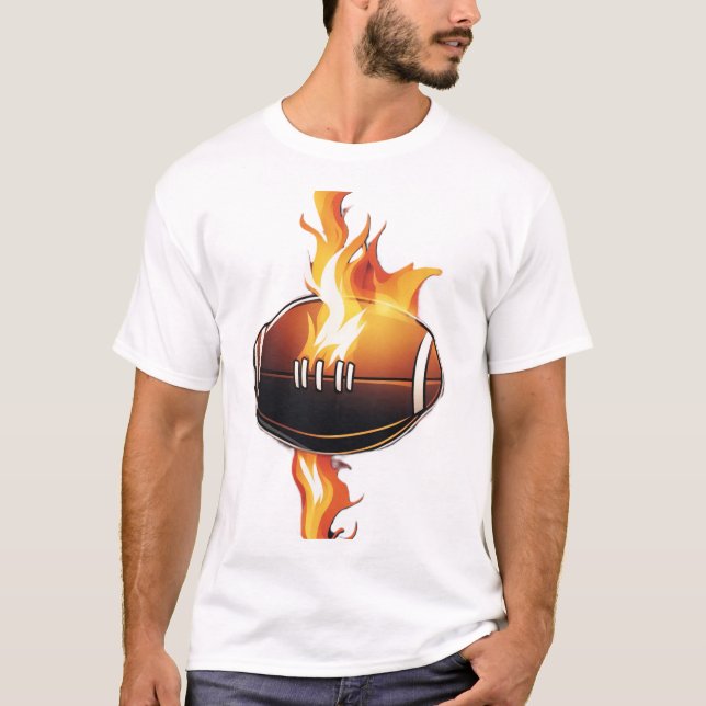 American Football on Fire Cool Design T-Shirt (Vorderseite)