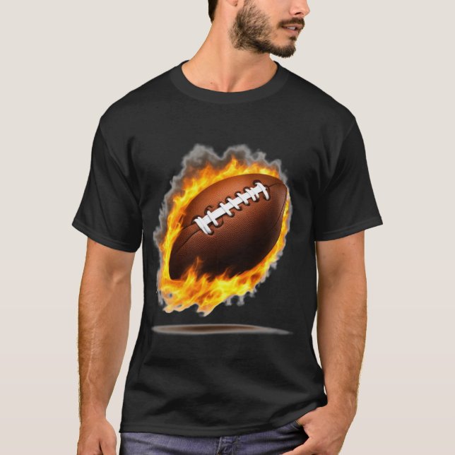 American Football on Fire Cool Design T-Shirt (Vorderseite)