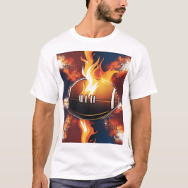 American Football on Fire Cool Design T-Shirt
