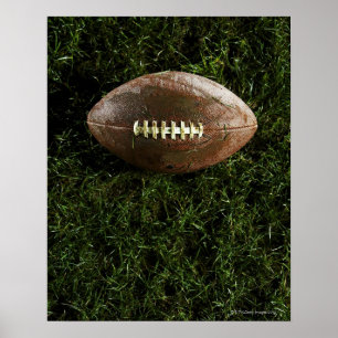 American football on grass, view from oben poster