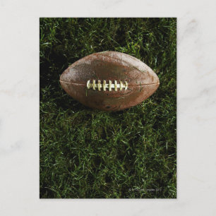 American football on grass, view from oben postkarte
