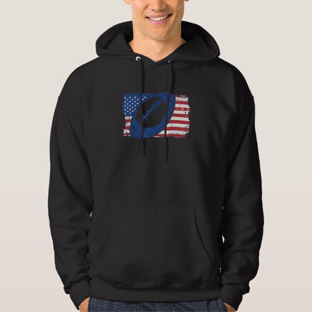 American Football On U.S. Flag_1 Hoodie (Vorderseite)