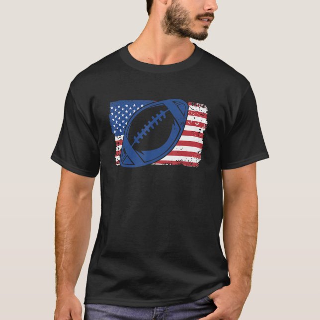 American Football On U.S. Flag_1 T-Shirt (Vorderseite)