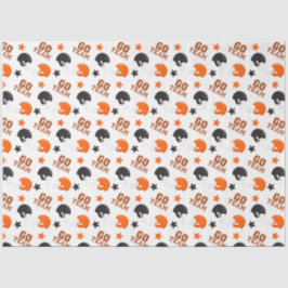 American Football Orange and Black Patterns Seidenpapier
