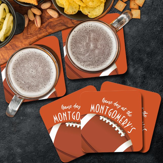 American Football Orange Rechteckiger Pappuntersetzer (Von Creator hochgeladen)