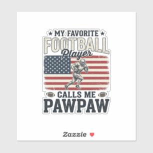 American-Football-Papaya-Vintage-Amerikanisches-Fl Aufkleber